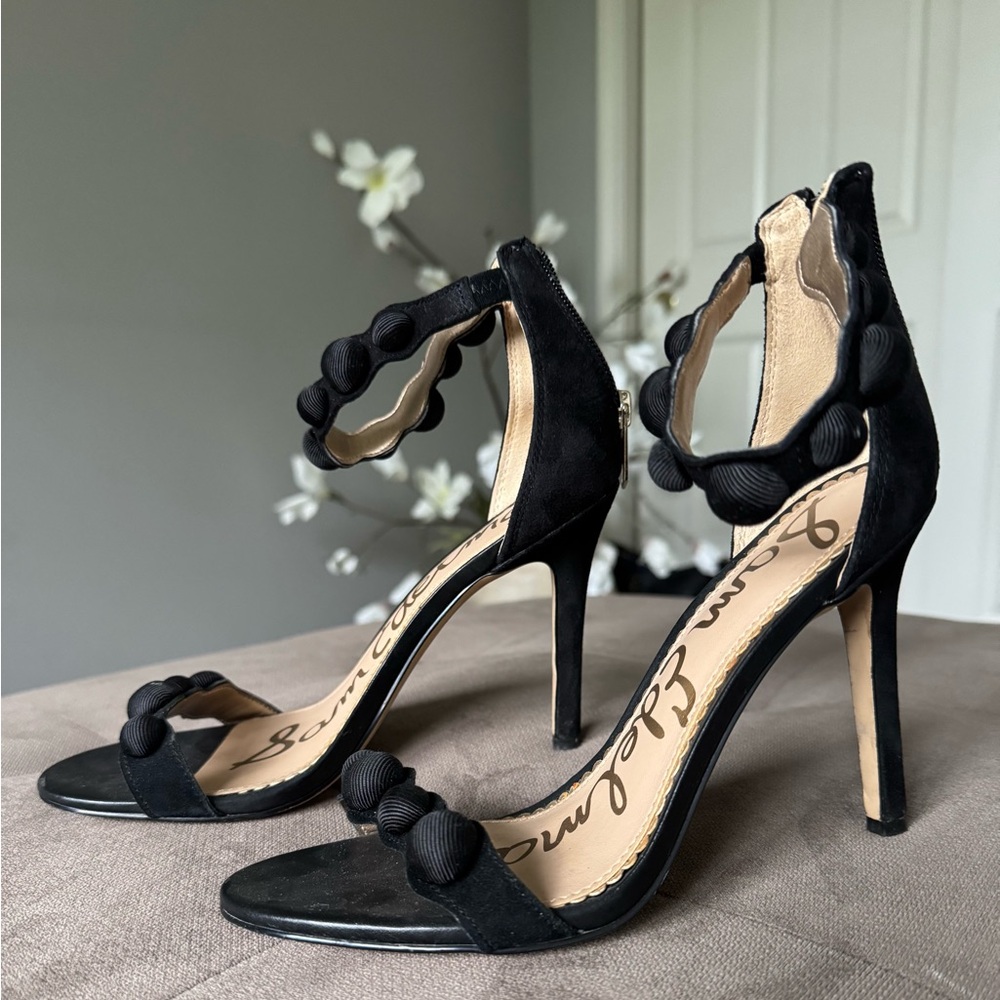 Sam Edelman Black Heels with Bow Detail and Metallic Stiletto